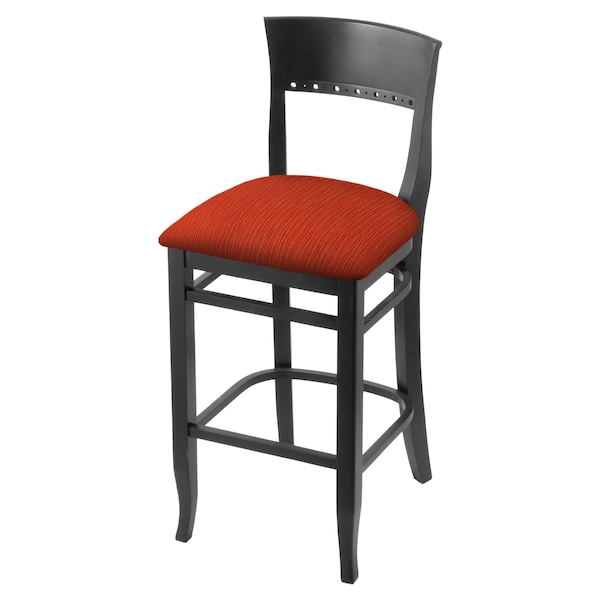 25" Counter Stool, Black Finish, Graph Poppy Seat